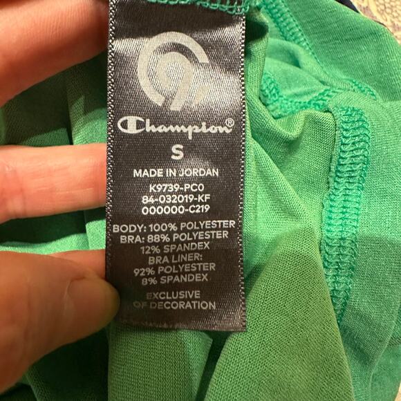 Champion size small workout tank with sports bra attached Lime green gym yoga - Picture 9 of 10